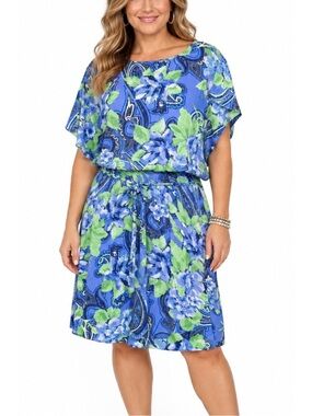 Olivia Matthews Blue Floral Paisley Dress, size 6 NWT